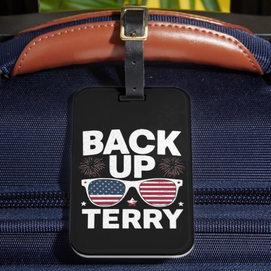 Back Up Terry Grappige 4 juli Patriottisch Vuurwer Bagagelabel (Voorkant Insitu 2)