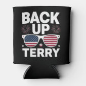 Back Up Terry Grappige 4 juli Patriottisch Vuurwer Blikjeskoeler (Voorkant)
