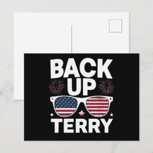 Back-up Terry Grappige 4 juli Patriottisch Vuurwer Briefkaart