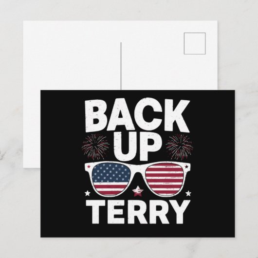 Back-up Terry Grappige 4 juli Patriottisch Vuurwer Briefkaart (Voorkant / Achterkant)