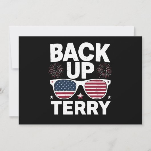 Back Up Terry Grappige 4 juli Patriottisch Vuurwer Kaart (Voorkant)