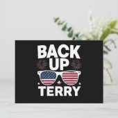 Back Up Terry Grappige 4 juli Patriottisch Vuurwer Kaart (Staand voorkant)