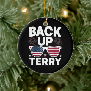 Back Up Terry Grappige 4 juli Patriottisch Vuurwer Keramisch Ornament