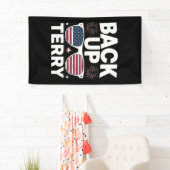Back Up Terry Grappige 4 juli Patriottisch Vuurwer Spandoek (Insitu)