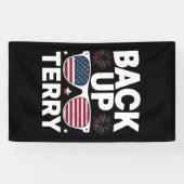Back Up Terry Grappige 4 juli Patriottisch Vuurwer Spandoek (Horizontaal)