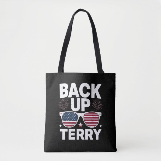Back-up Terry Grappige 4 juli Patriottisch Vuurwer Tote Bag (Voorkant)