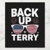 Back-up Terry Grappige 4 juli Patriottisch Vuurwer Wijn Etiket (Enkel label)