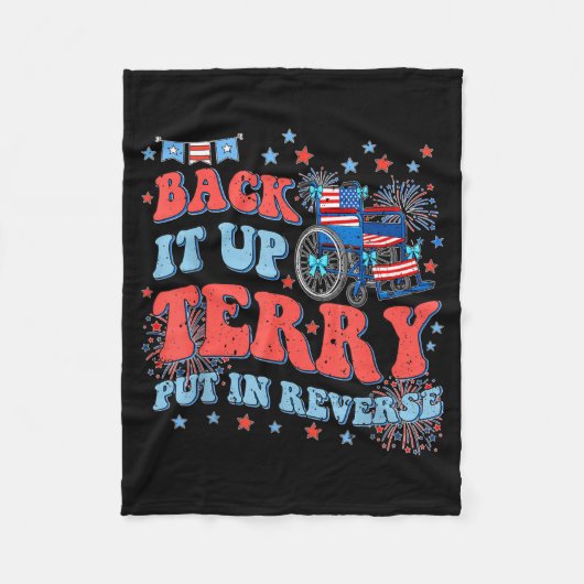 Back Up Terry Put In Reverse Firework 4th Of July Fleece Deken (Voorkant)