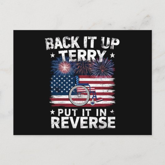 Back-up Terry zet hem in omgekeerde Fireworks Funn Briefkaart (Voorkant)