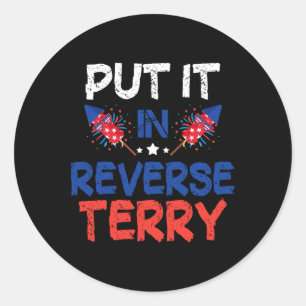Back-up Terry zet hem om in omgekeerde grappigheid Ronde Sticker