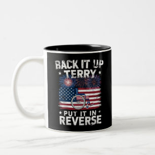 Back-up Terry Zet het in omgekeerde richting Vuurw Tweekleurige Koffiemok