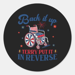 Back-up Terry zette het in omgekeerde Funny 4th Ronde Sticker