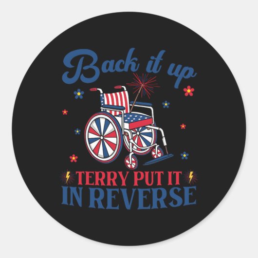 Back-up Terry zette het in omgekeerde Funny 4th Ronde Sticker (Voorkant)