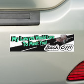 Back-up van juridische Bumpersticker (Op auto)