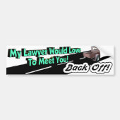 Back-up van juridische Bumpersticker (Voorkant)
