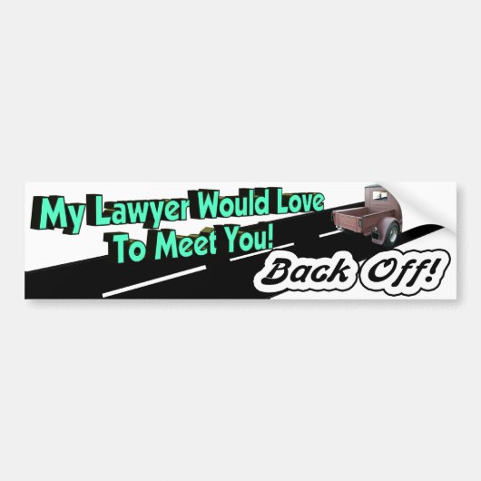 Back-up van juridische Bumpersticker (Voorkant)