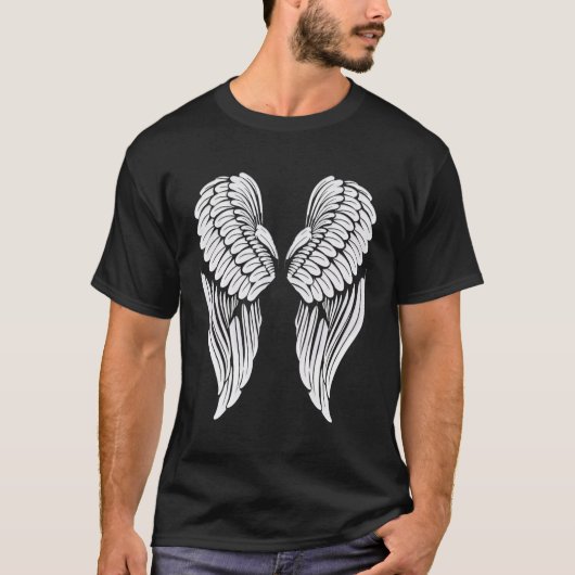 Back White Angel Wings T-shirt (Voorkant)