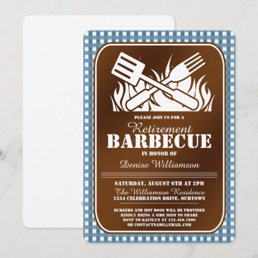 Back Yard Barbecue Party Kaart (Voorkant / Achterkant)