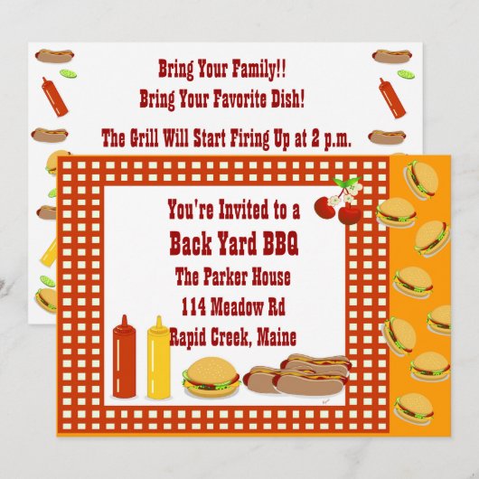BACK YARD BBQ KAART (Voorkant / Achterkant)