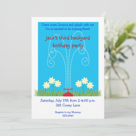 Back Yard Sprinkler Splash Bash Kaart (Staand voorkant)