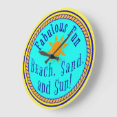 BACK, ZAND, EN ZON!  FABULOUS FUN SUNNY ARTIJ  GROTE KLOK (Hoek)