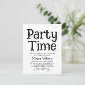 Backbone Lettertype Zwart Wit Modern Afstudeerfees RSVP Kaartje (Staand voorkant)