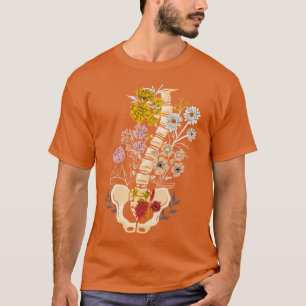 Backbone Spine Flowers Floral orthopedisch radiolo T-shirt
