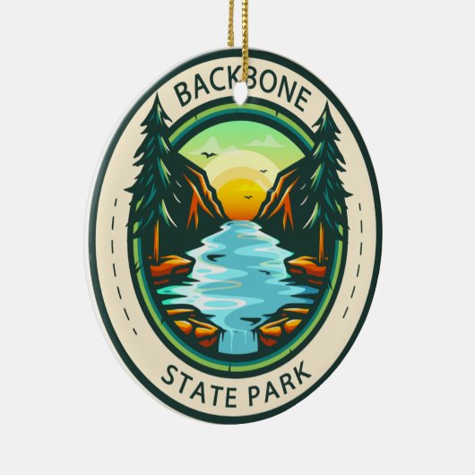 Backbone State Park Iowa Badge Keramisch Ornament (Rechts)