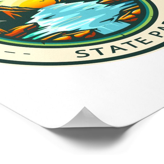 Backbone State Park Iowa Badge Poster (Hoek)