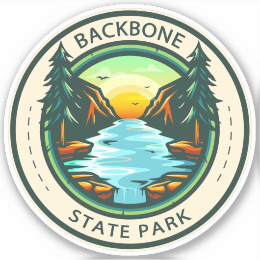 Backbone State Park Iowa Badge Sticker (Voorkant)