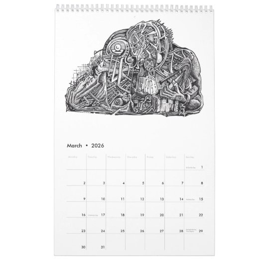 Backbrain Calendar 2024 Kalender (Mar 2026)