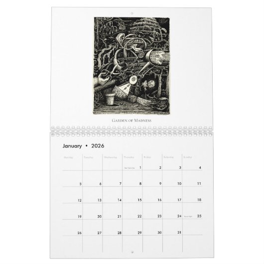 Backbrain Calendar V, 2026, Double Page, Medium Kalender (Jan 2026)
