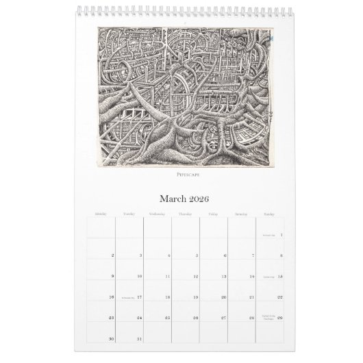 Backbrain Calendar VI, 2026, Single Page Kalender (Mar 2026)