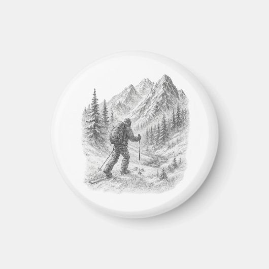 Backcountry Ski Touring Magneet (Voorkant)