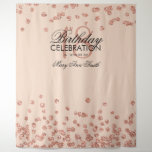 Backdrop 18th Birthday Roos Gold Blush Confetti Wandkleed<br><div class="desc">Elegant 18th Birthday Party "Photo Booth Backdrop" Roos Gold Blush Pink Glitter Confetti .</div>