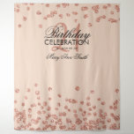 Backdrop 21st Birthday Roos Gold Blush Confetti Wandkleed<br><div class="desc">Elegant 21st Birthday Party "Photo Booth Backdrop" Roos Gold Blush Pink Glitter Confetti .</div>