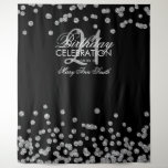 Backdrop 21st Birthday Silver Black Confetti Wandkleed<br><div class="desc">Elegant 21st Birthday Party "Photo Booth Backdrop" Silver Black Glitter Confetti .</div>