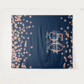 Backdrop 50th Birthday Roos Gold Navy Confetti Wandkleed (Voorkant (horizontaal))