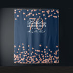 Backdrop 70th Birthday Roos Gold Navy Confetti Wandkleed<br><div class="desc">Elegant 70th Birthday Party "Photo Booth Backdrop" Roos Gold Navy Blue Glitter Confetti .</div>