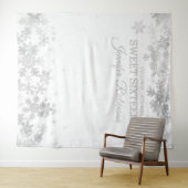 Backdrop Sweet 16 Silver Winter Snowflakes Wandkleed (In Situ (horizontaal))