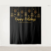 Backdrop voor Black Gold Business Holiday Party Wandkleed (Voorkant)