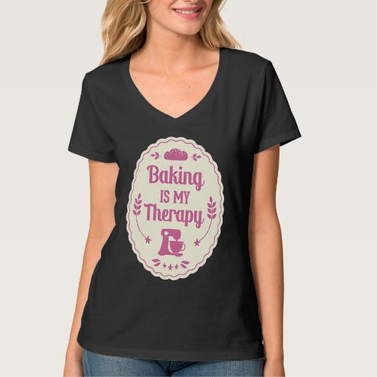 Backen Ist Meine Therapie  Pastry Baker Cake Pastr T-shirt (Voorkant)