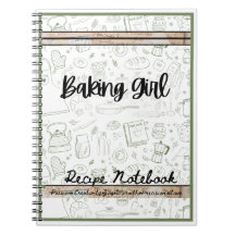 backen meisje thema recept notitieboek bakken
