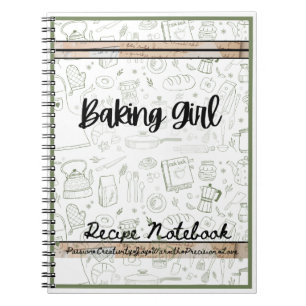 backen meisje thema recept notitieboek bakken