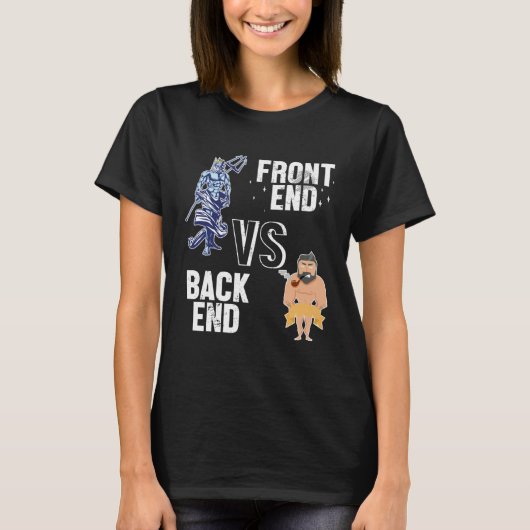 Backend vs Frontend Developer Engineer Software De T-shirt (Voorkant)