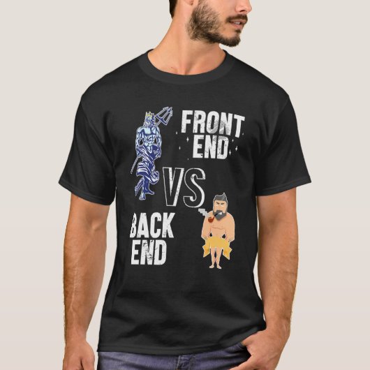 Backend Vs. Frontend ontwikkelaarsoftware D T-shirt (Voorkant)