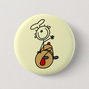 Backer met deegroller T-shirts en cadeaus Ronde Button 5,7 Cm