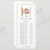 Backer Pastchef Waterverf Bakgerei  Menu (Voorkant / Achterkant)