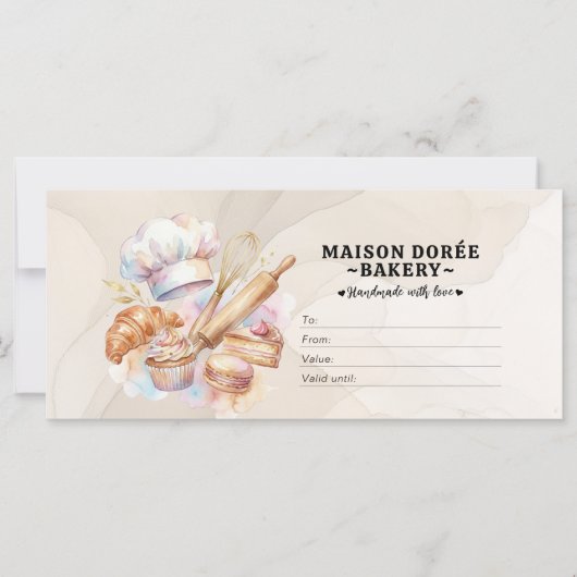 Backerij Winkel Pastry Chef Dessert Cadeaubon (Voorkant)