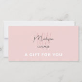 Backery Monogram Logo Zakelijke Cadeaubon (Voorkant)